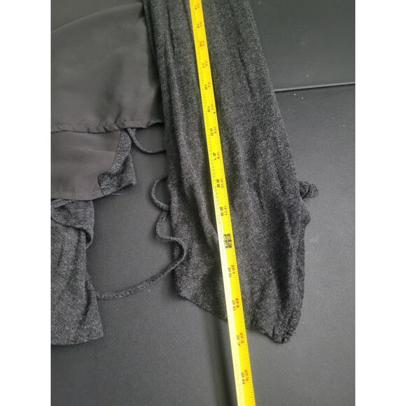 Y2k Ambience Apparel Sheer Knit Asymmetrical Cardigan Vest S Gray Grunge Fairy - Picture 4 of 4